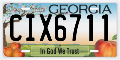 GA license plate CIX6711