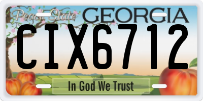 GA license plate CIX6712