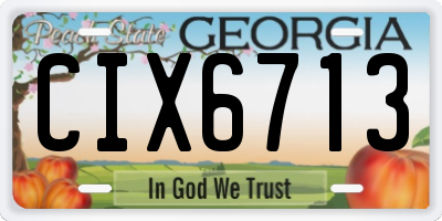 GA license plate CIX6713