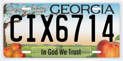 GA license plate CIX6714