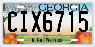 GA license plate CIX6715