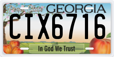 GA license plate CIX6716