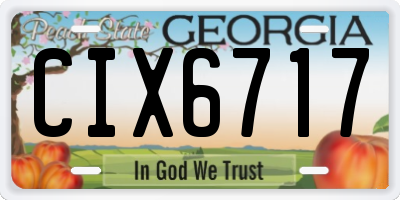GA license plate CIX6717