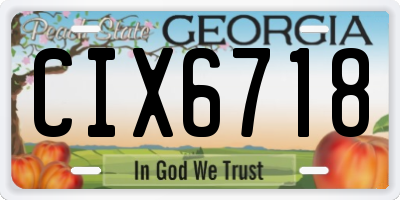 GA license plate CIX6718