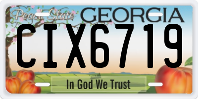 GA license plate CIX6719
