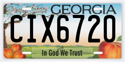 GA license plate CIX6720