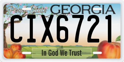 GA license plate CIX6721