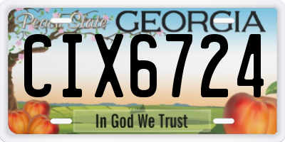 GA license plate CIX6724