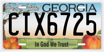 GA license plate CIX6725