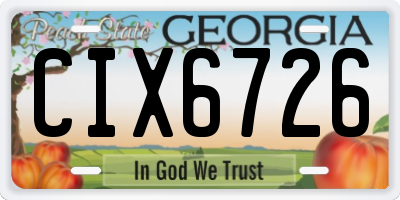 GA license plate CIX6726