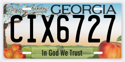GA license plate CIX6727