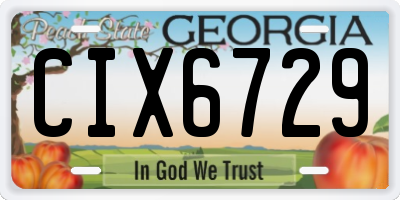 GA license plate CIX6729
