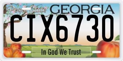 GA license plate CIX6730