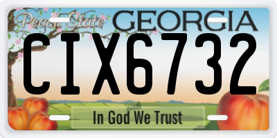 GA license plate CIX6732
