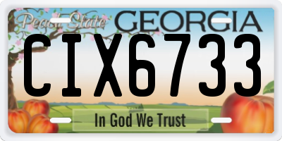 GA license plate CIX6733