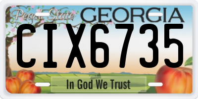 GA license plate CIX6735