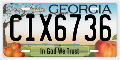 GA license plate CIX6736
