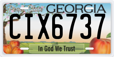 GA license plate CIX6737