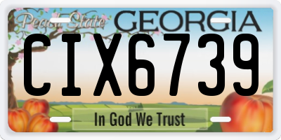 GA license plate CIX6739