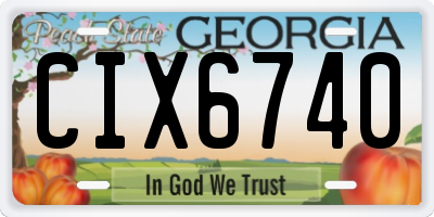 GA license plate CIX6740