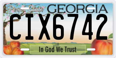 GA license plate CIX6742