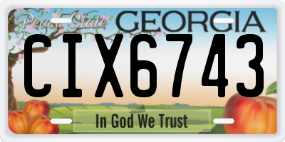 GA license plate CIX6743