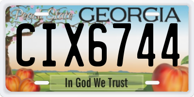 GA license plate CIX6744