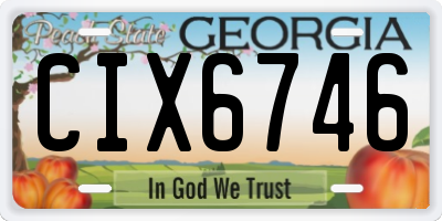GA license plate CIX6746