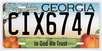 GA license plate CIX6747