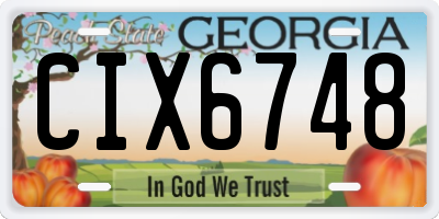 GA license plate CIX6748