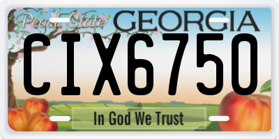 GA license plate CIX6750
