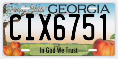 GA license plate CIX6751