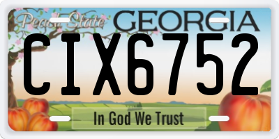 GA license plate CIX6752
