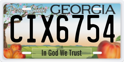 GA license plate CIX6754