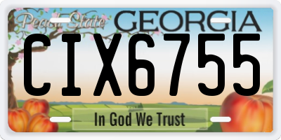 GA license plate CIX6755