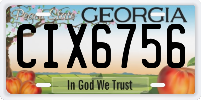 GA license plate CIX6756