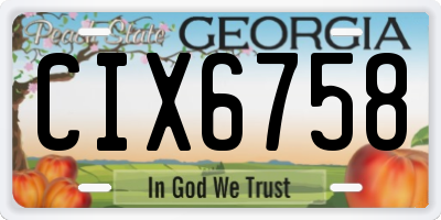 GA license plate CIX6758