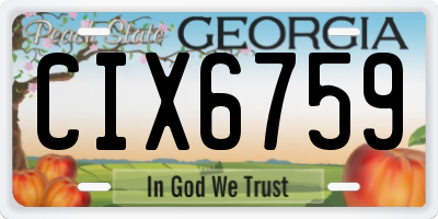 GA license plate CIX6759