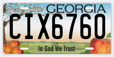GA license plate CIX6760