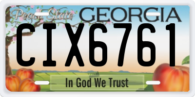 GA license plate CIX6761