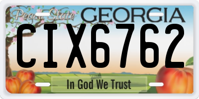 GA license plate CIX6762