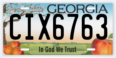 GA license plate CIX6763