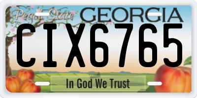 GA license plate CIX6765