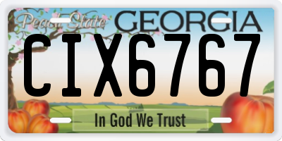 GA license plate CIX6767