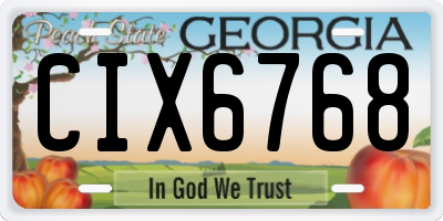 GA license plate CIX6768