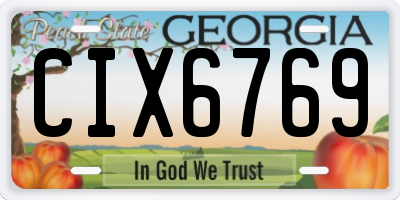 GA license plate CIX6769