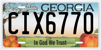 GA license plate CIX6770
