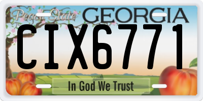 GA license plate CIX6771