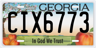 GA license plate CIX6773