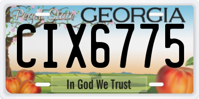 GA license plate CIX6775